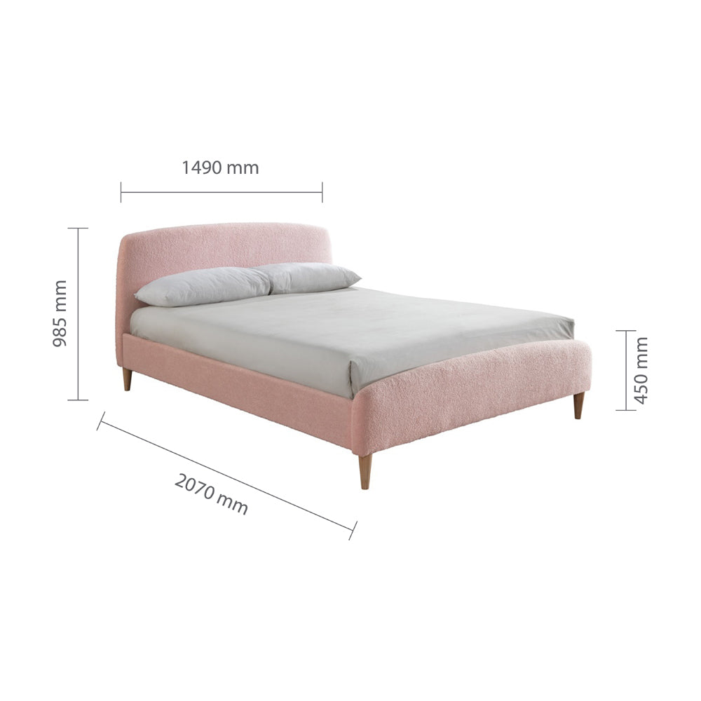 Olivia's Oscar Fabric Bed in Blush Pink