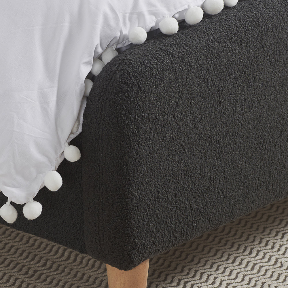 Olivia's Oscar Fabric Bed in Charcoal