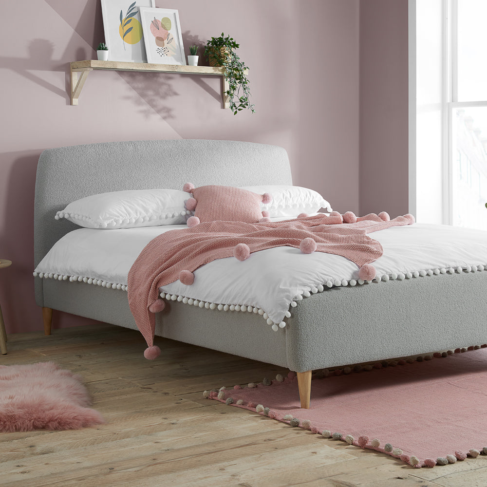 Olivia's Oscar Fabric Bed in Dove Grey