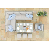 Maze Oxford Outdoor Corner Dining Set with Rising Table in Light Grey