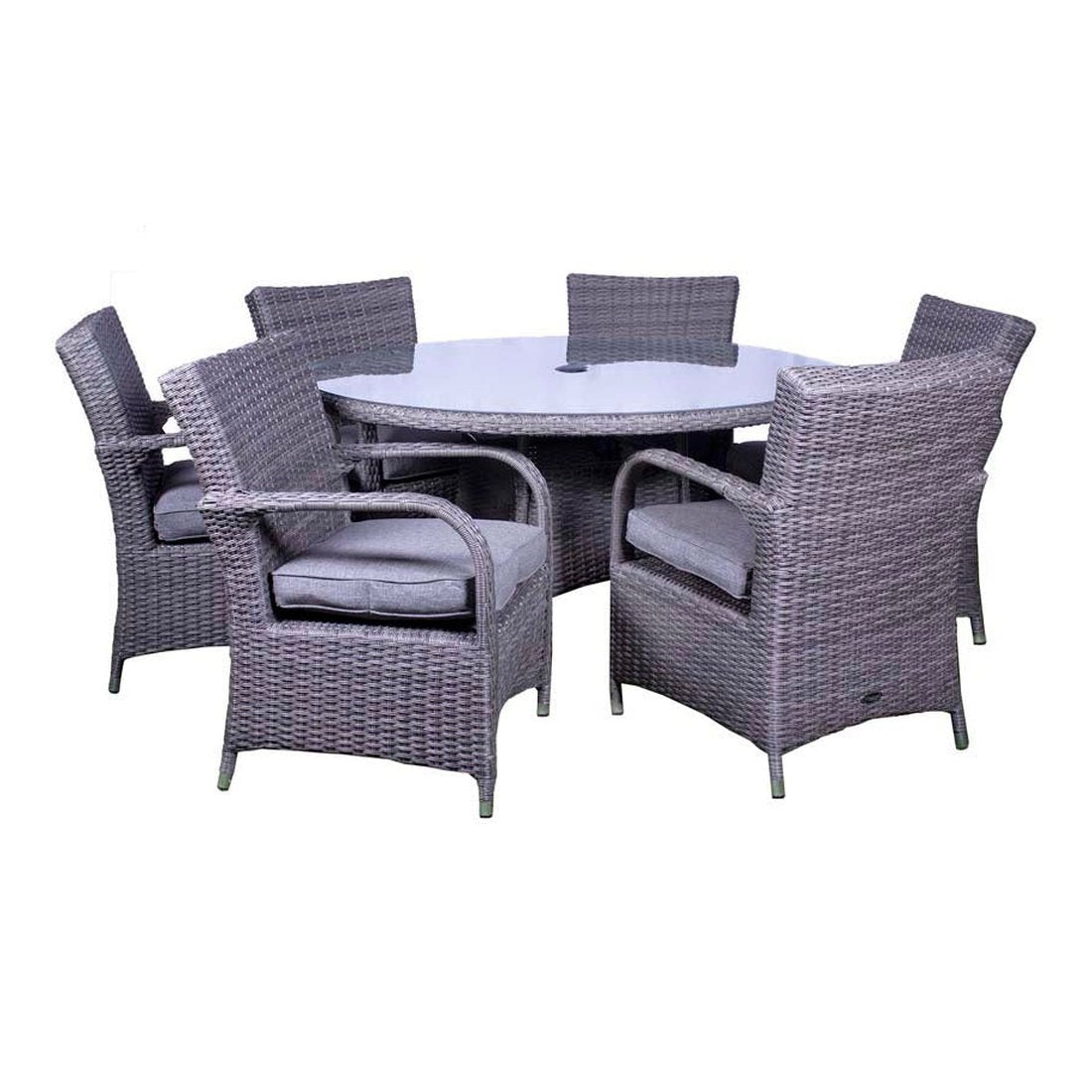 Olivia's 6 Seater Round Deluxe Outdoor Dining Set