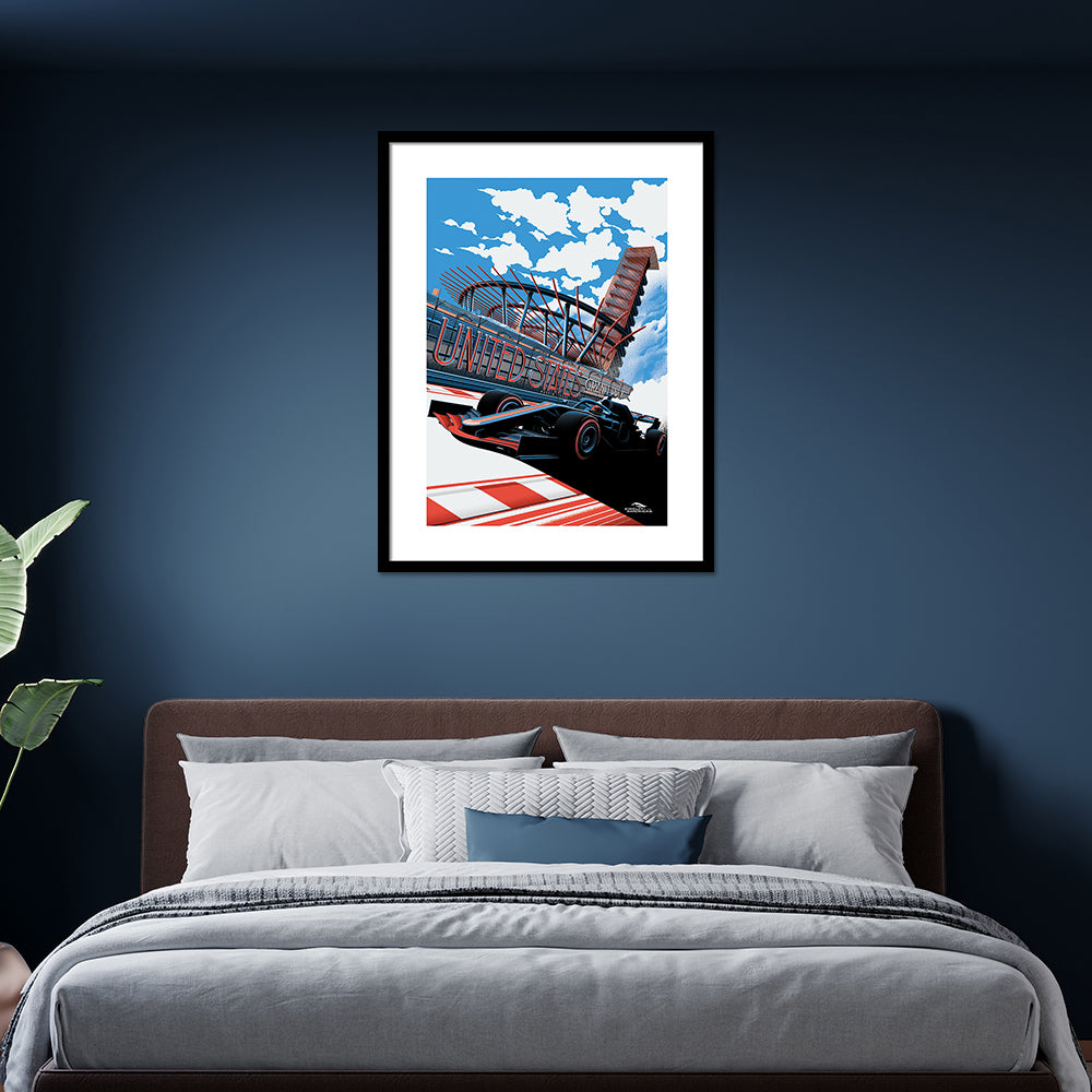 The Art Group Zoom F1 Us Grand Prix 2019 Pre Framed - 60x80cm