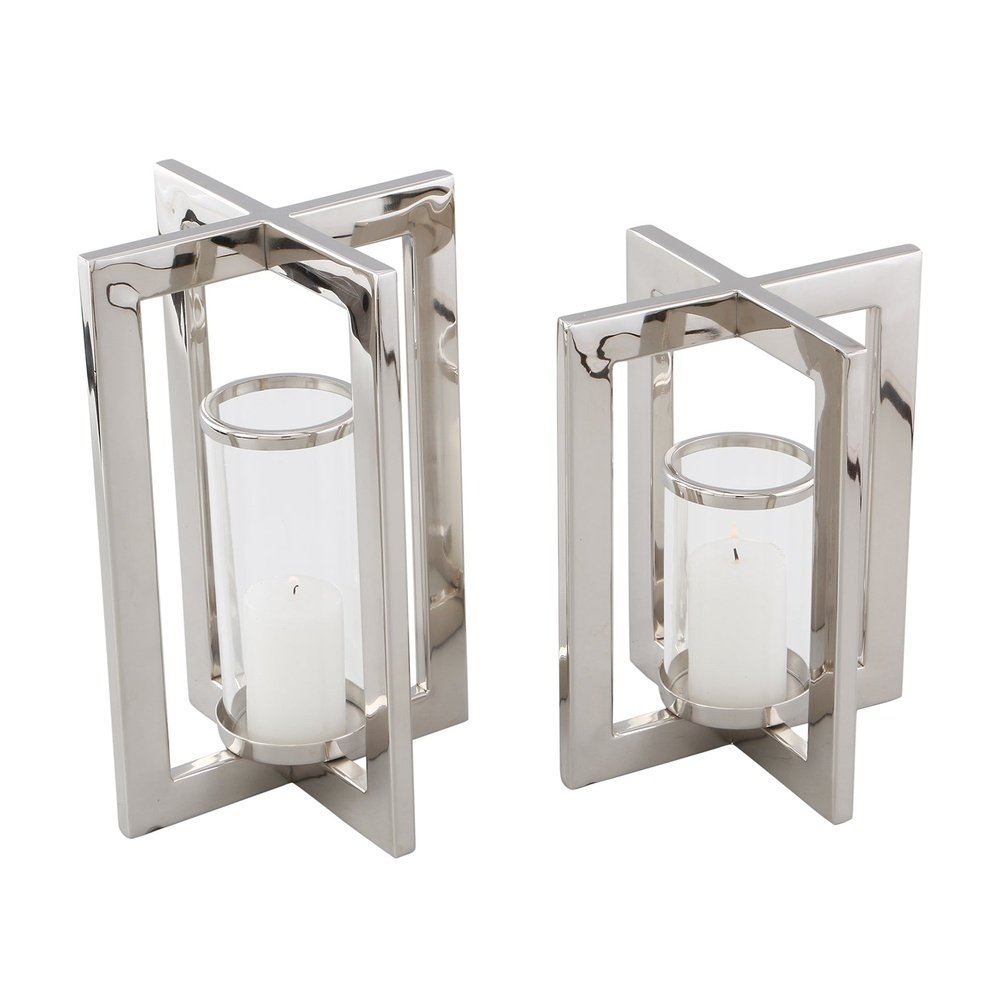Set of 2 Crossfield Hurricanes Candle Holders | Outlet Olivia's 2