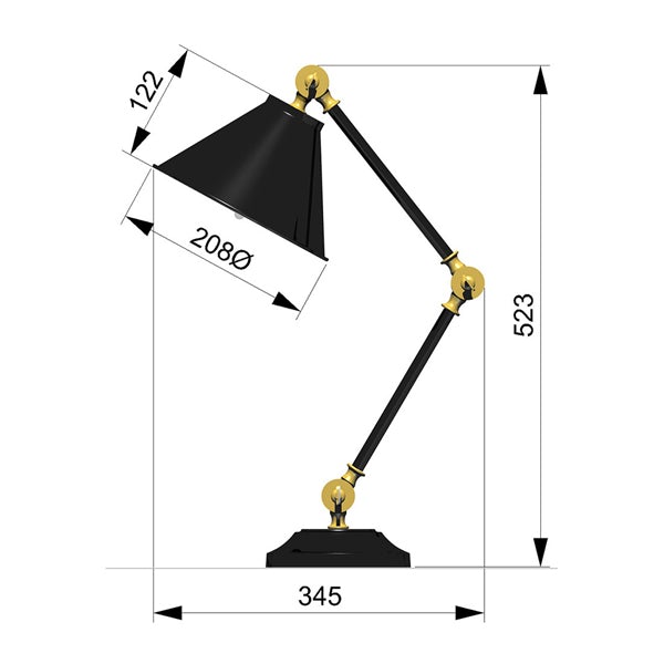 Provence Element 1 Light Table Lamp Dark Grey and Aged Brass | Outlet Olivia's 3