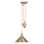 Elstead Provence 1 Light Pendant Rise and Fall Aged Brass