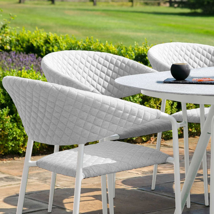 Maze Pebble 8 Seat Oval Outdoor Dining Set in Lead Chine