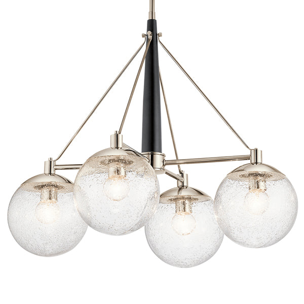  Quintessentiale-Quintessentiale Marilyn Polished Nickel 4 Light Chandelier-Silver 357 