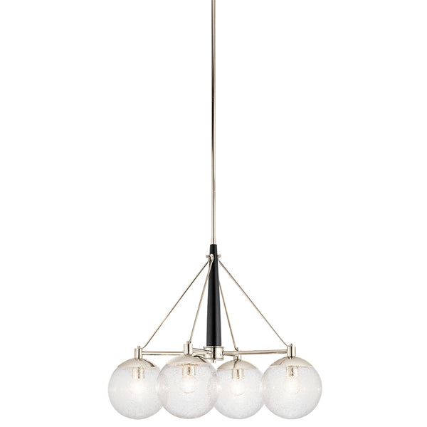  Quintessentiale-Quintessentiale Marilyn Polished Nickel 4 Light Chandelier-Silver 125 