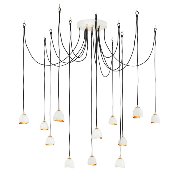 Quintessentiale Nula Shell White and Luxe Gold 12 Light Pendant