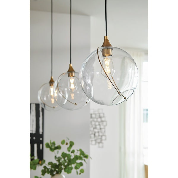 Skye Heritage 1 Light Pendant Light - Brass Elstead 3