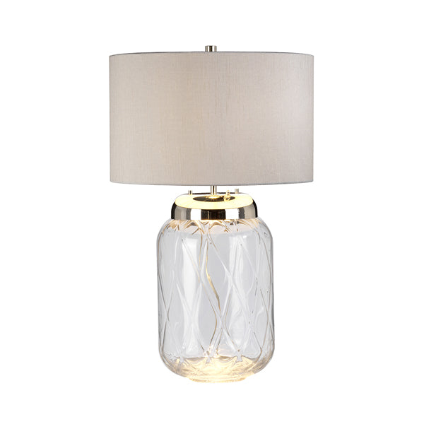 Quintessentiale Sola Polished Nickel and Clear Glassware 2 Light Table Lamp