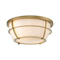 Quoizel Chance 2 Light Flush Mount in Painted Brass