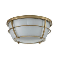 Quoizel Chance 2 Light Flush Mount in Painted Brass