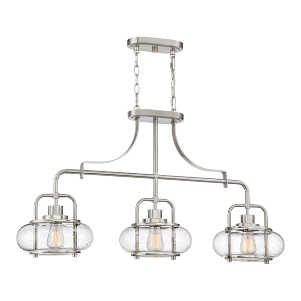 Trilogy 3 Light Pendant Light - Brushed Nickel Elstead 3