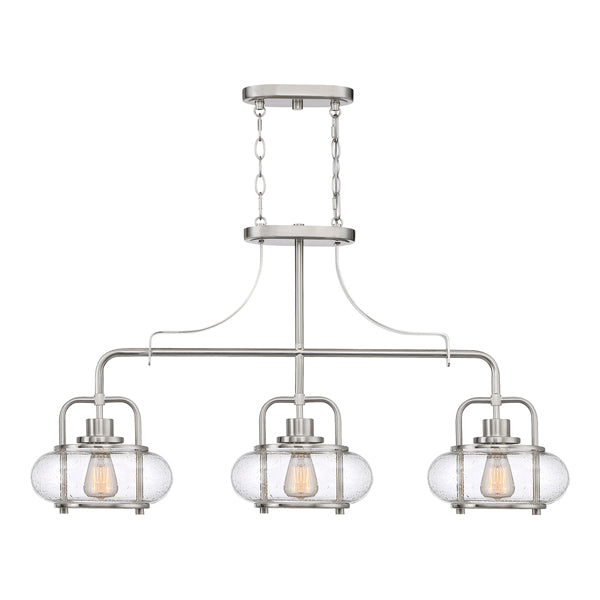 Trilogy 3 Light Pendant Light - Brushed Nickel Elstead 1