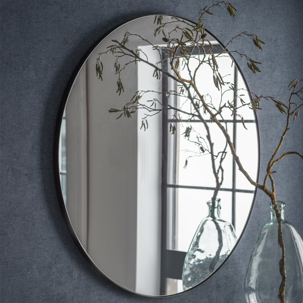 Cherington Round Wall Mirror 100cm - Black Steel Garden Trading 2