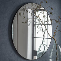 Garden Trading Cherington Round Wall Mirror 100cm in Black Steel