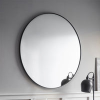 Garden Trading Cherington Round Wall Mirror 80cm in Black & Steel