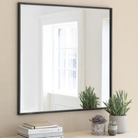 Garden Trading Avening Square Wall Mirror 90x90cm in Black Iron