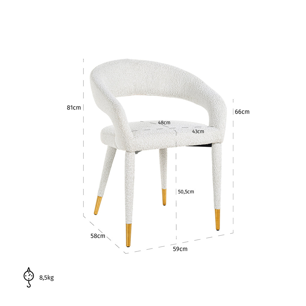 Richmond Gia Armchair White Bouclé