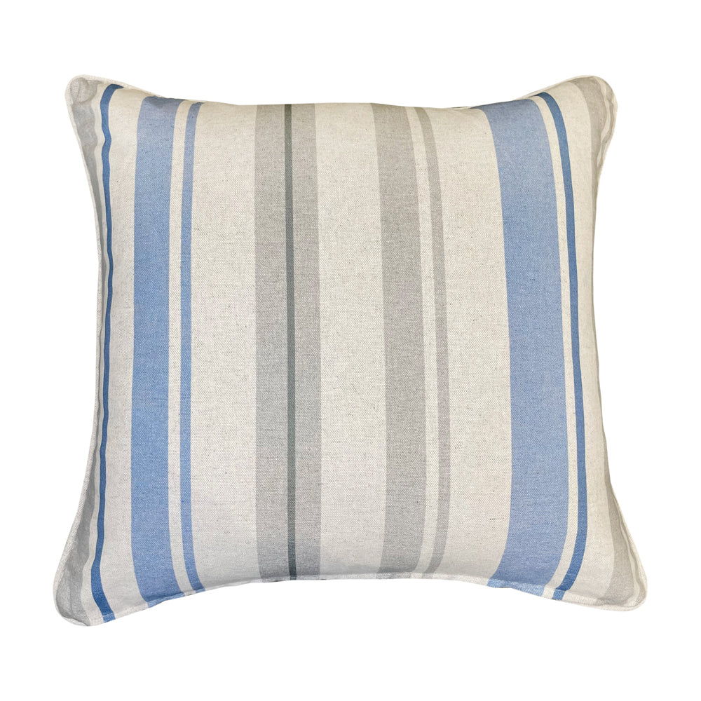 Malini Jarita Woven Cushion in Turqoise with Stripe Reverse