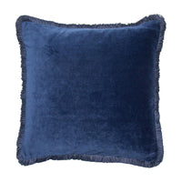 Malini Meghan Cushion in Navy with Fringe Detailing