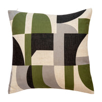 Malini Manhattan Linen Cushion in Olive