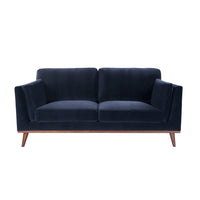 Twenty10 Designs Mickey Velvet 2 Seat Sofa in Blue