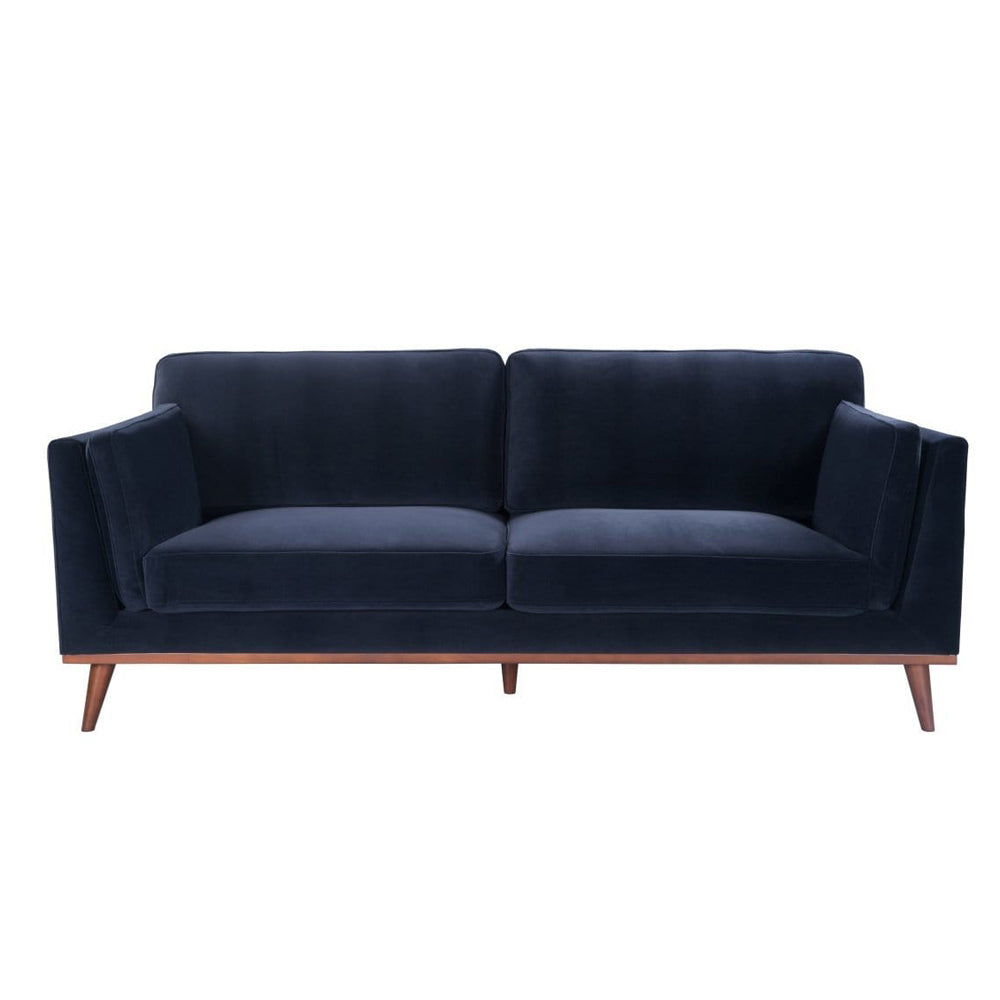 Twenty10 Designs Mickey Velvet 3 Seat Sofa Blue