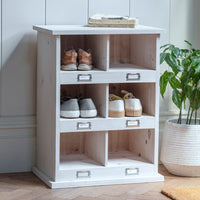 Garden Trading Chedworth 6 Shoe Locker in Whitewash Spruce