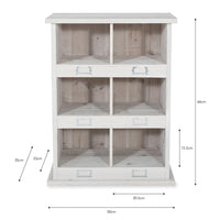 Garden Trading Chedworth 6 Shoe Locker in Whitewash Spruce