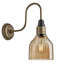 Industville Swan Neck Tinted Glass Cone Amber Wall Light