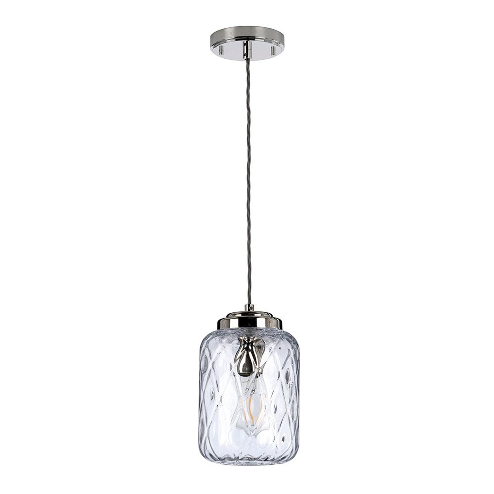 Elstead Lighting Sola 1 Light Pendant Light in Polished Nickel