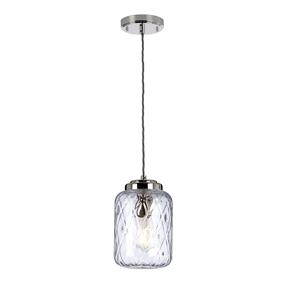 Elstead Lighting Sola 1 Light Pendant Light in Polished Nickel