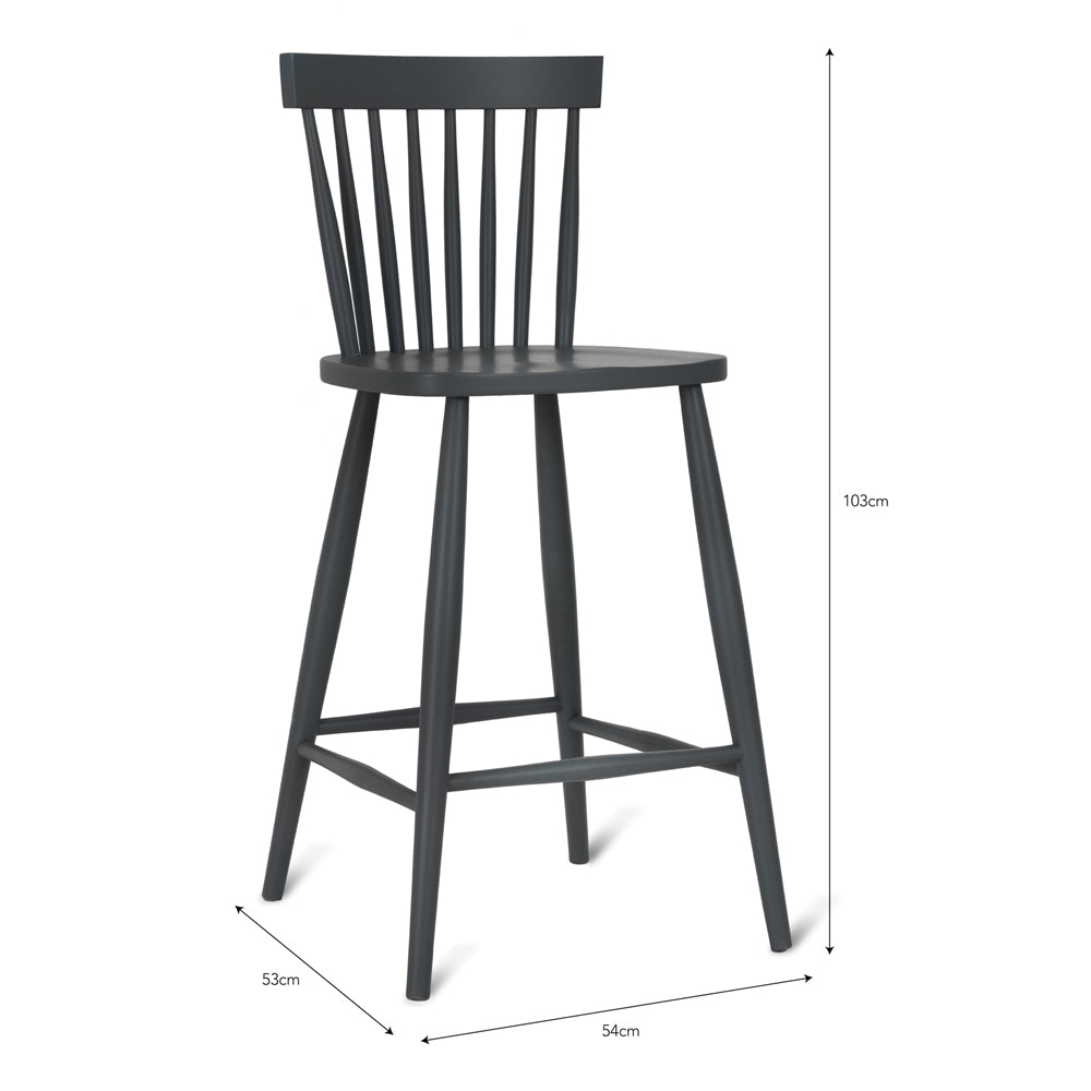 Garden Trading Spindle Bar Stool in Carbon