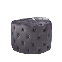 Native Home Grey Tufted Velvet Pouffe