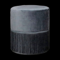 Native Home Round Grey Tassles Stool