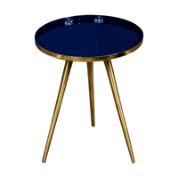 Native Home Side Table Blue Enamel Tray