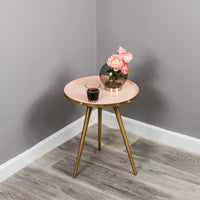 Native Home Side Table Pink Enamel Tray