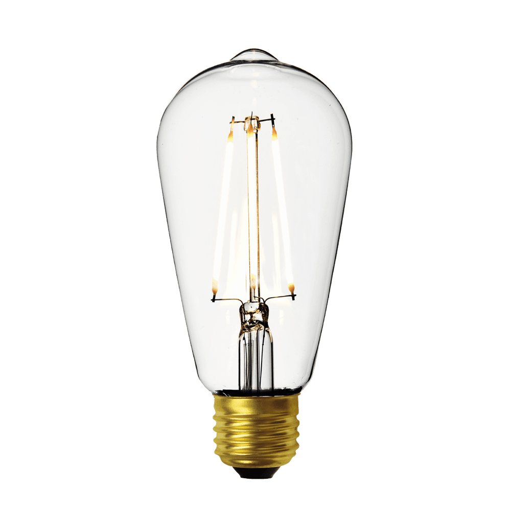 Industville Vintage LED Edison Bulb Old Filament Lamp - 7W E27 Pear ST64 - Clear