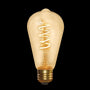Industville Vintage Spiral LED Edison Bulb Old Filament Lamp - 5W E27 Pear ST64 - Amber
