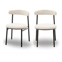 Liang & Eimil Set of 2 Nook Boucle Sand Dining Chairs