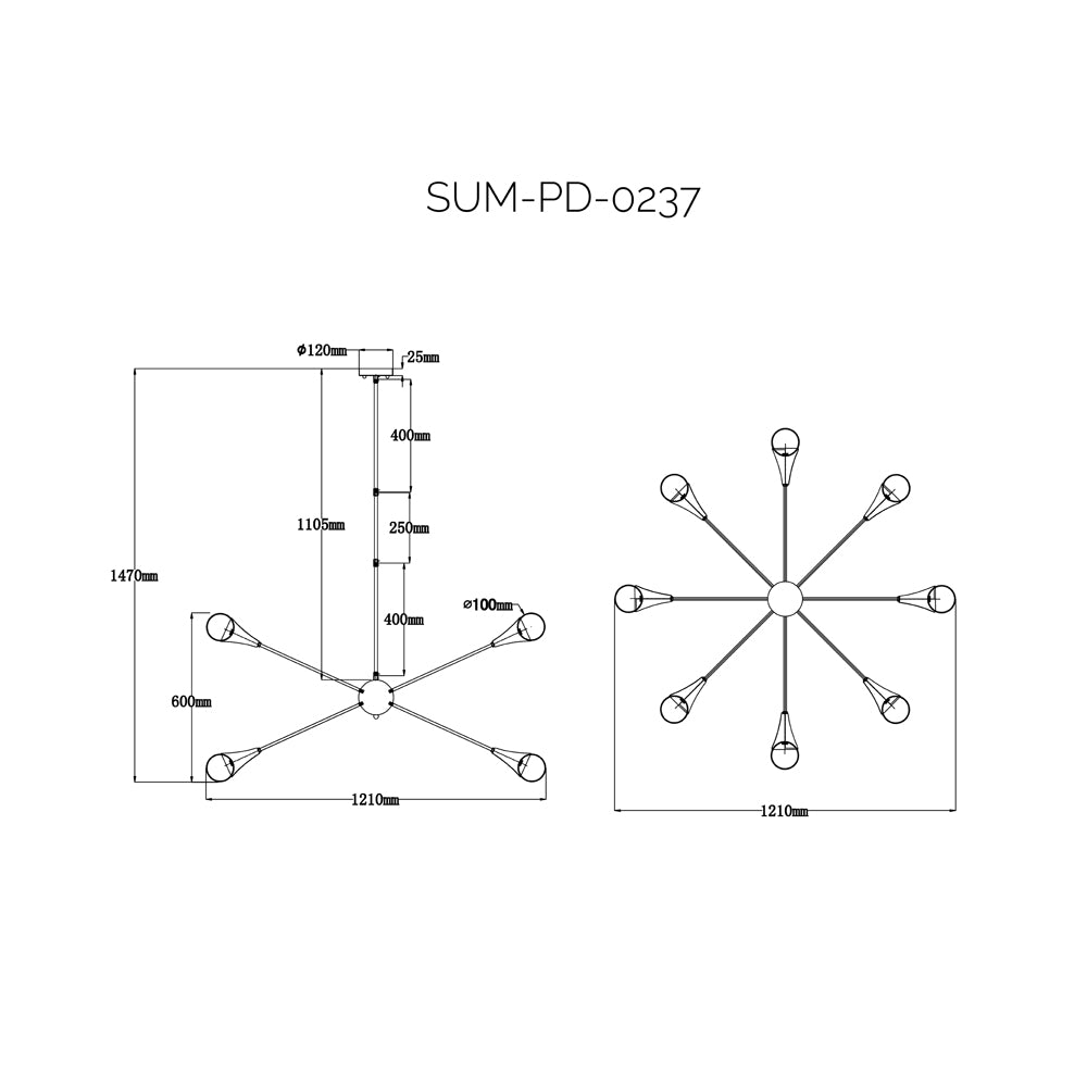 Gamma Pendant Lamp - Black Antique Brass LiangAndEimil 5