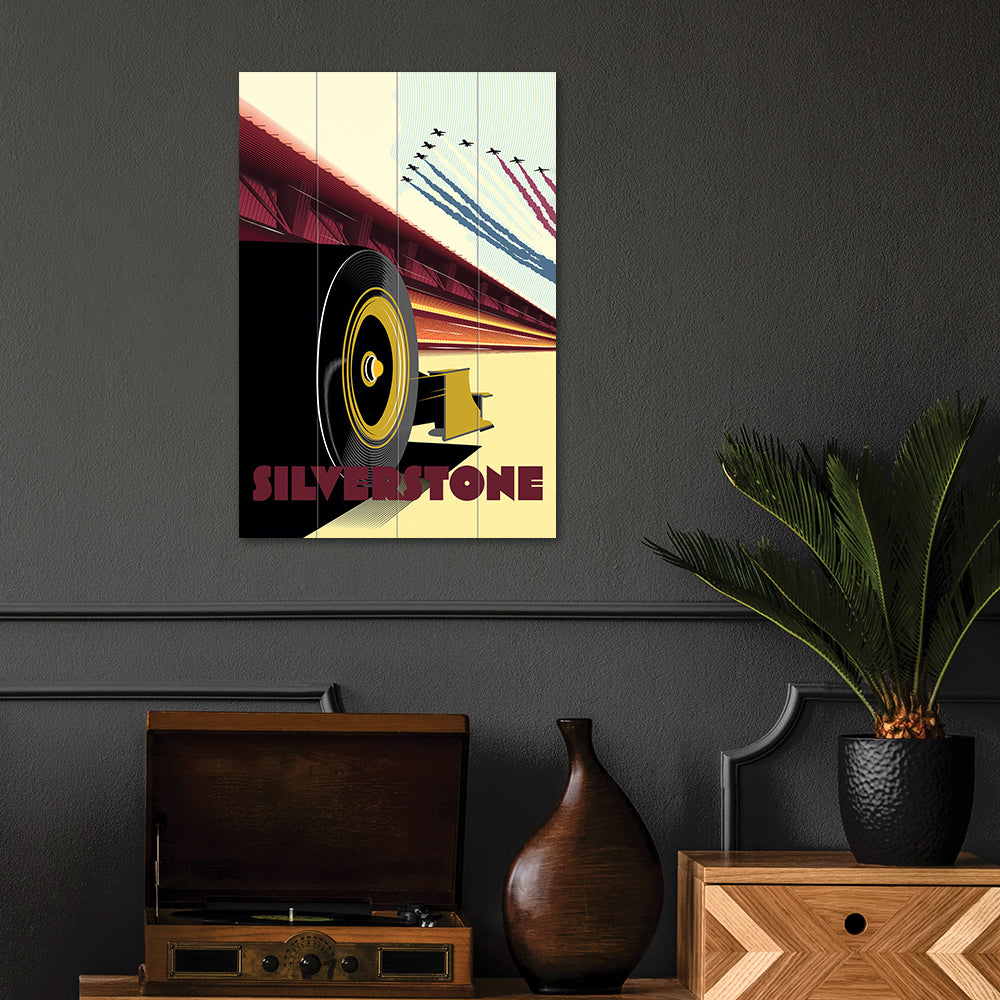 The Art Group Zoom F1 Silverstone Wood Print