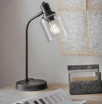 Garden Trading Hoxton Cylinder Table Lamp in Black Steel