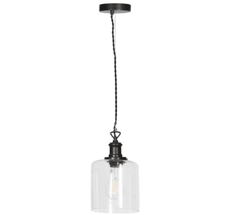 Garden Trading Hoxton Cylinder Pendant Light in Black Steel