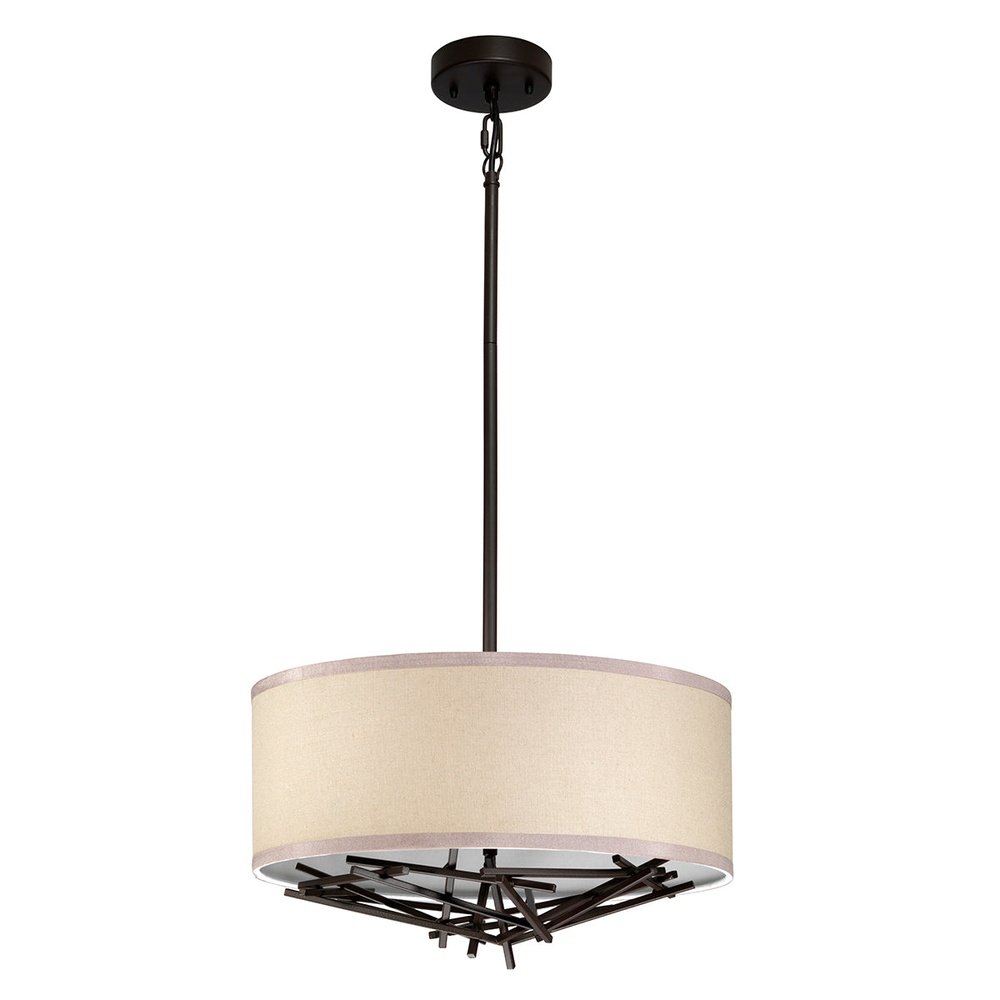 Elstead Lighting Taiko 3 Light Pendant in Bronze