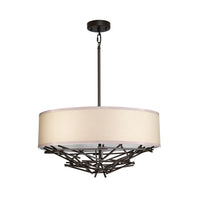 Elstead Lighting Taiko 4 Light Pendant Light in Bronze