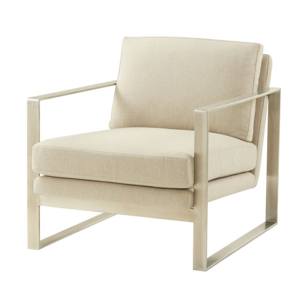 Bower Club Chair - Kendal Linen with Brass Leg Theodore Alexander 1