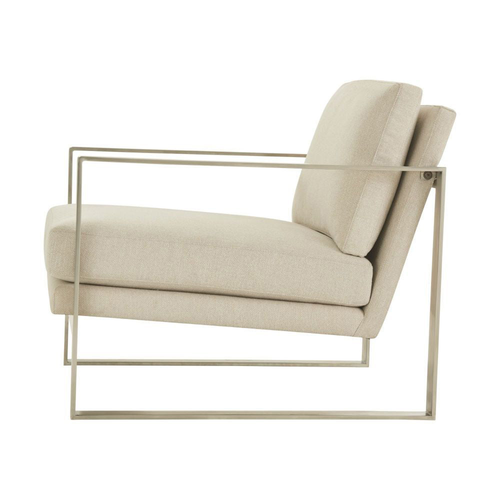 Bower Club Chair - Kendal Linen with Brass Leg Theodore Alexander 2